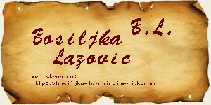 Bosiljka Lazović vizit kartica